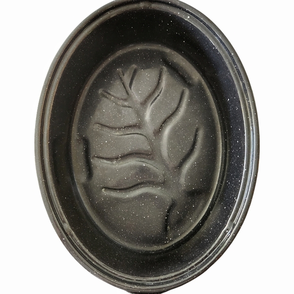 Vintage 1970s Speckled Enamel Turkey Beef Roaster w Lid Kitchen 16" - Picture 2 of 8